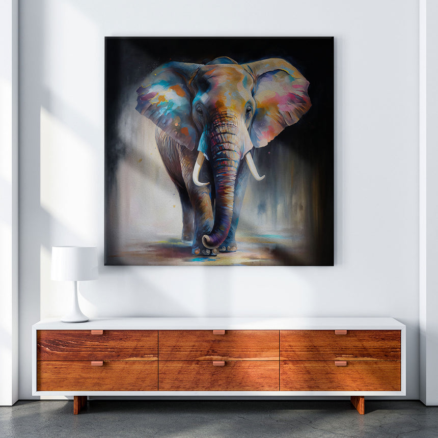 Lærredstryk - Colorful Elephant - Incado