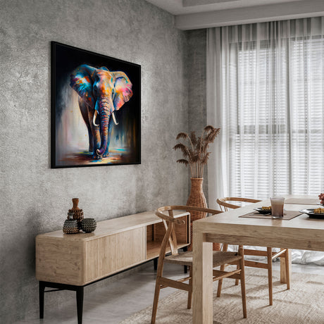 Håndlavet maleri i ramme - Colorful Elephant