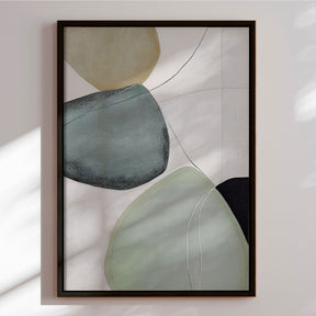 Håndlavet maleri med sort ramme - Green II - Mixed media - Incado