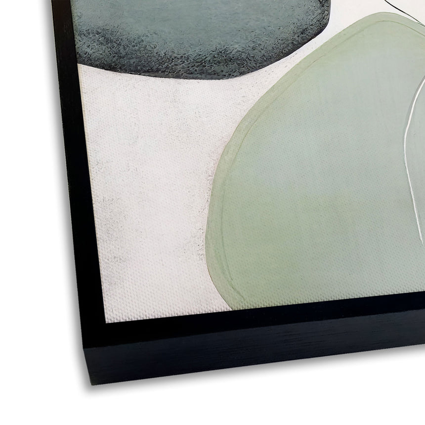 Håndlavet maleri med sort ramme - Green II - Mixed media - Incado