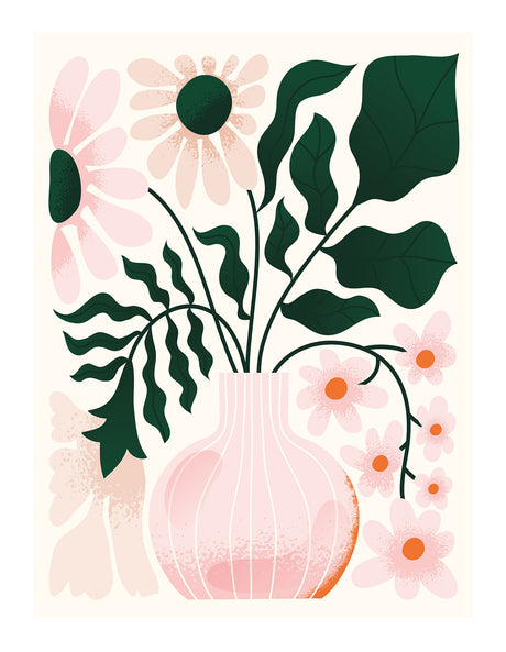 Lærredstryk - Pink Vase - Incado