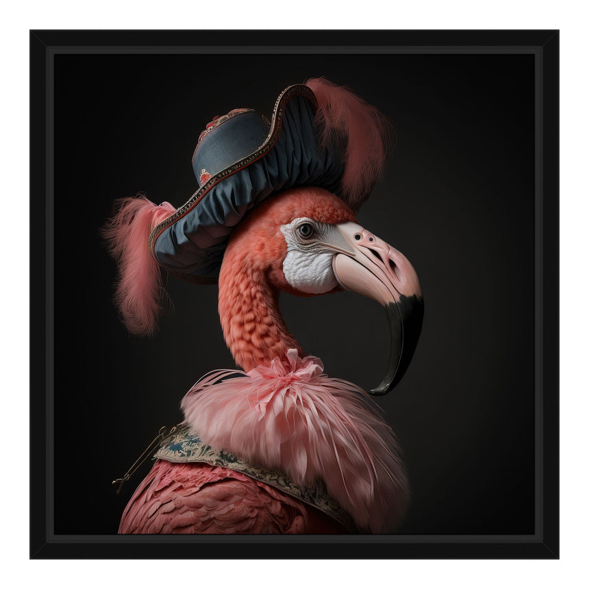 Lærredstryk i sort ramme - Von Flamingo - Dogville