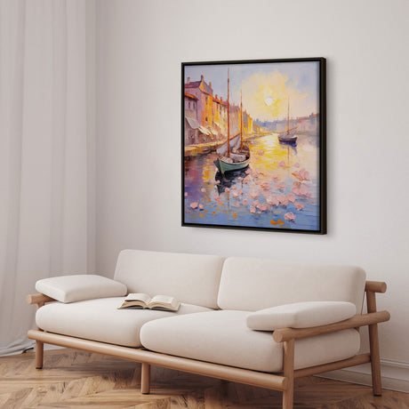 Håndlavet maleri ramme - Forårshavn - Mixed media - Incado