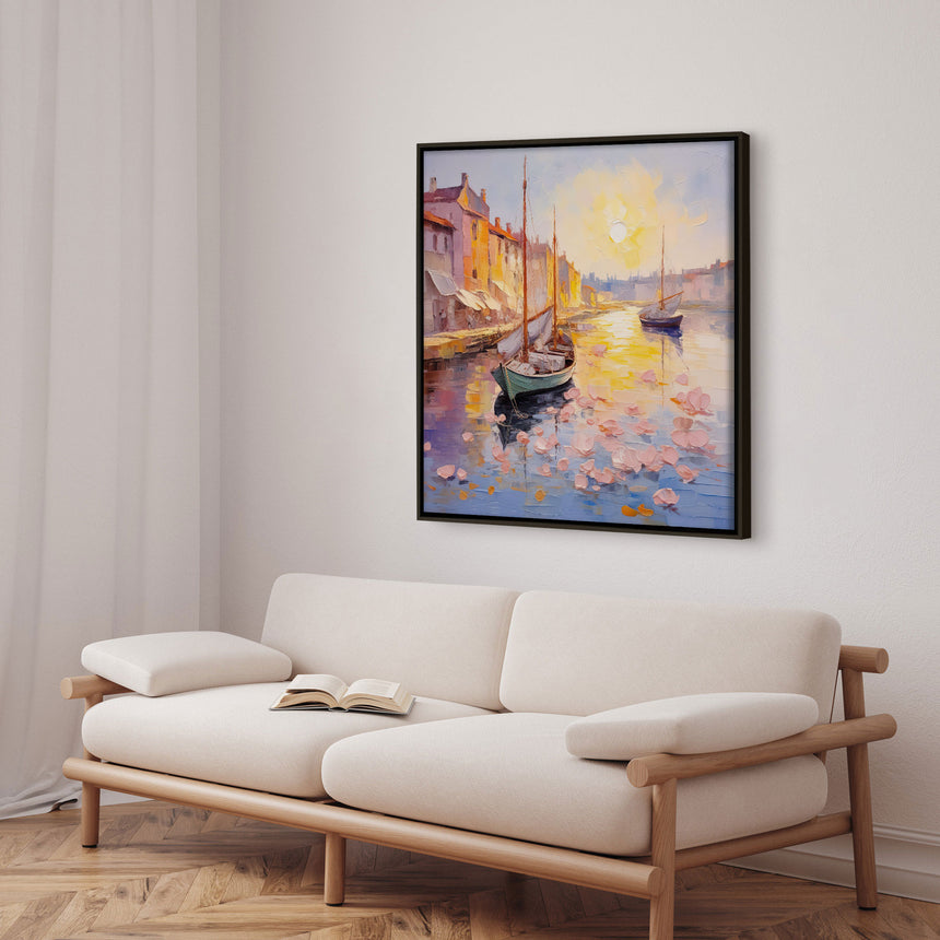 Håndlavet maleri ramme - Forårshavn - Mixed media