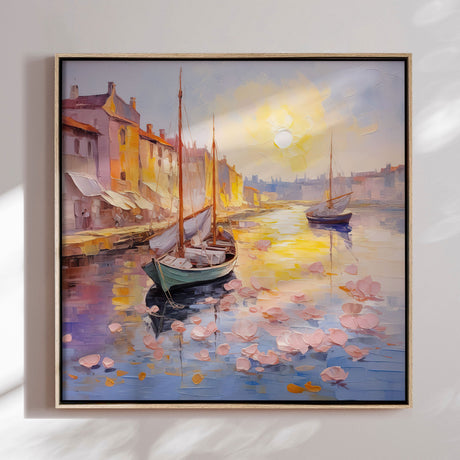 Håndlavet maleri ramme - Forårshavn - Mixed media