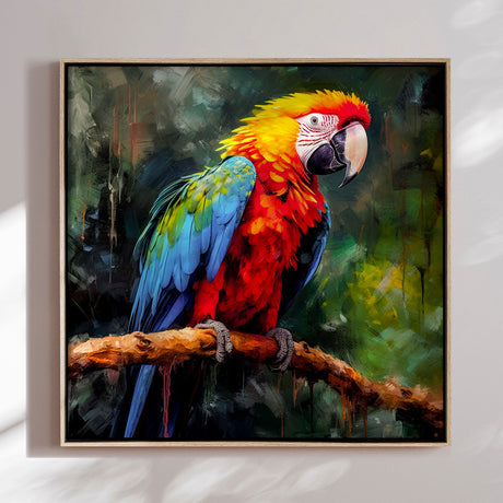 Håndlavet maleri med ramme - Parrot I - Mixed media