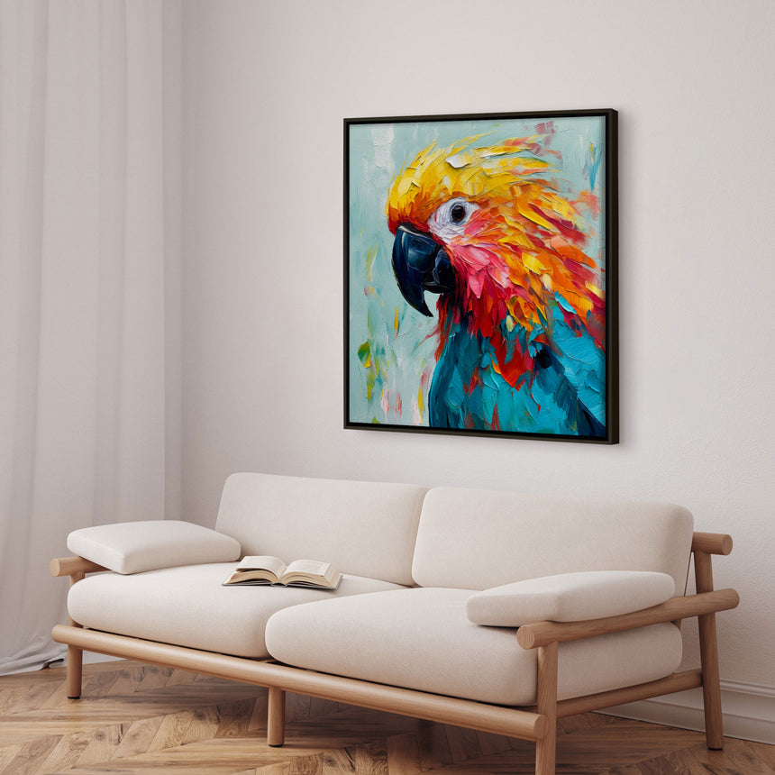 Håndlavet maleri med ramme - Parrot II - Mixed media