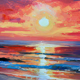 Håndlavet maleri med sort ramme - Colorful Sunset II - Mixed media