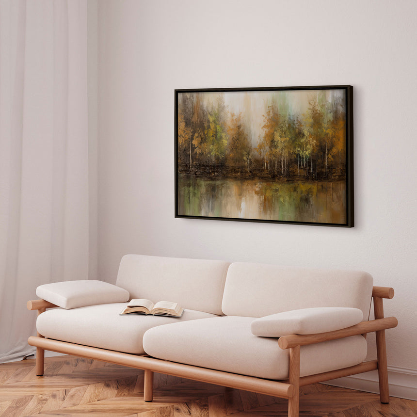 Håndlavet maleri med ramme - Mystique Woods - Mixed media