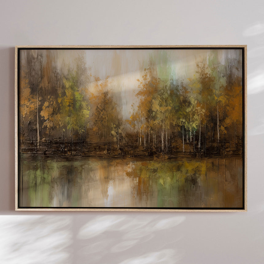 Håndlavet maleri med ramme - Mystique Woods - Mixed media