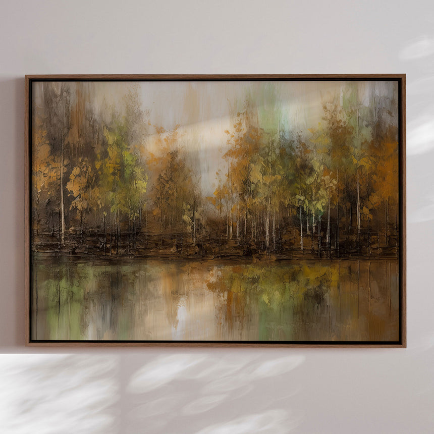 Håndlavet maleri med ramme - Mystique Woods - Mixed media
