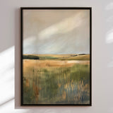 Håndlavet maleri med ramme - Abstract Field - Mixed media