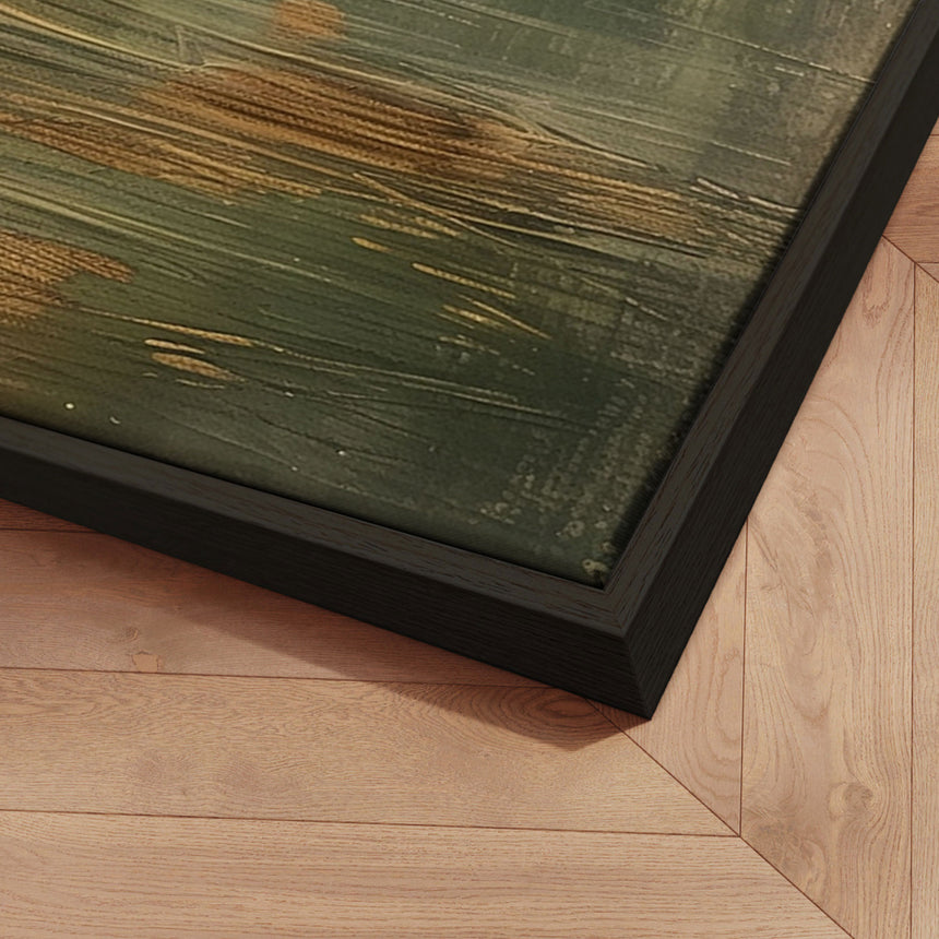 Håndlavet maleri med ramme - Abstract Field - Mixed media