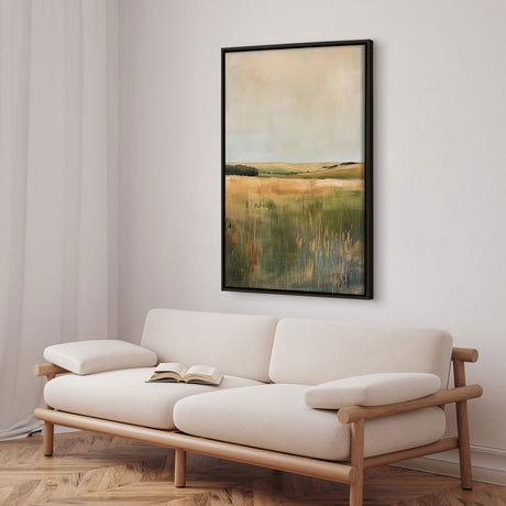 Håndlavet maleri med ramme - Abstract Field - Mixed media - Incado