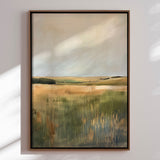 Håndlavet maleri med ramme - Abstract Field - Mixed media