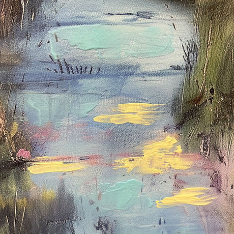 Håndlavet maleri med sort ramme - Unforgettable Summer - Mixed media - Incado