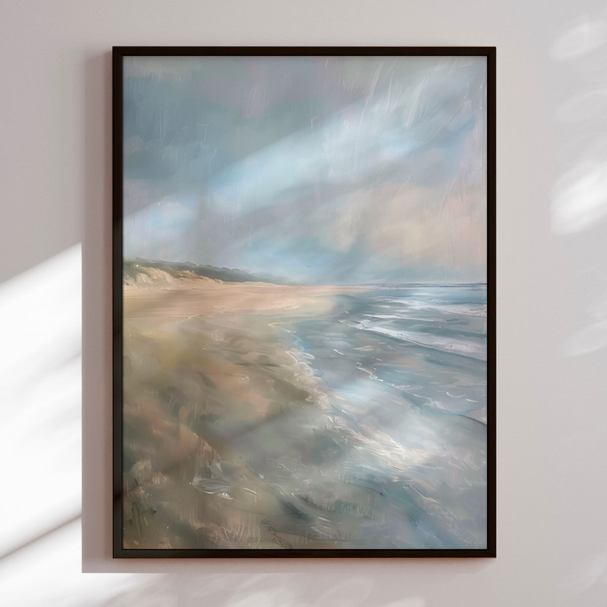 Håndlavet maleri med sort ramme - Summer Waves - Mixed media - Incado