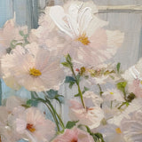 Håndlavet maleri med ramme - Flowers in the Window I - Mixed media