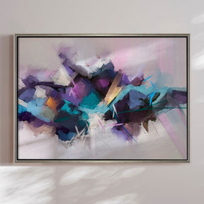 Håndlavet maleri med ramme - Purple Distraction - Mixed media - Incado