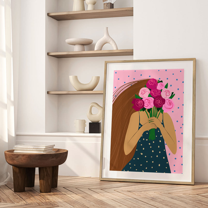 Plakat - Girl With Flowers - Studio Fresh - Incado