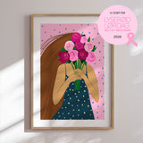 Plakat - Girl With Flowers - Studio Fresh