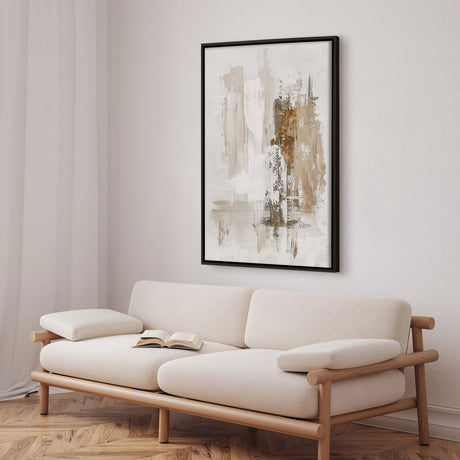 Håndlavet maleri med ramme - Beige Serenity - Mixed media - Incado