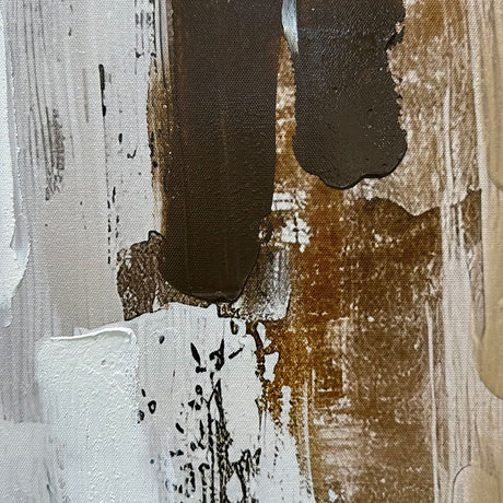 Håndlavet maleri med ramme - Beige Serenity - Mixed media - Incado