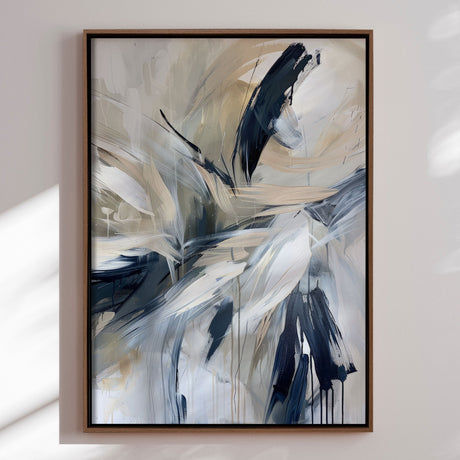 Håndlavet maleri med ramme - Midnight Whispers - Mixed media