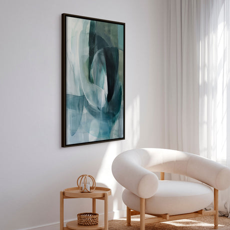 Håndlavet maleri med ramme - Oceanic Layers - Mixed media - Incado