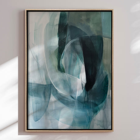Håndlavet maleri med ramme - Oceanic Layers - Mixed media
