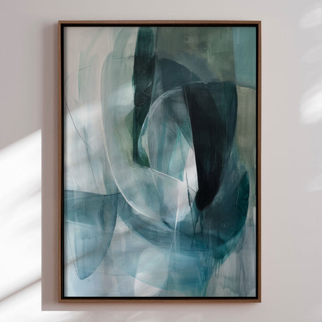 Håndlavet maleri med ramme - Oceanic Layers - Mixed media