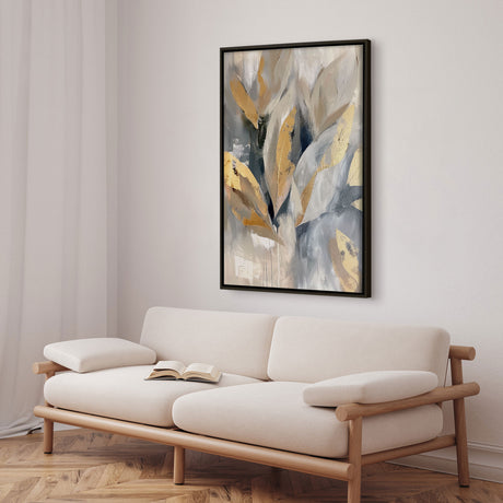 Håndlavet maleri med ramme - Whispering Leaves - Mixed media - Incado