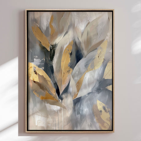 Håndlavet maleri med ramme - Whispering Leaves - Mixed media