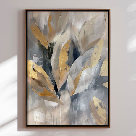 Håndlavet maleri med ramme - Whispering Leaves - Mixed media