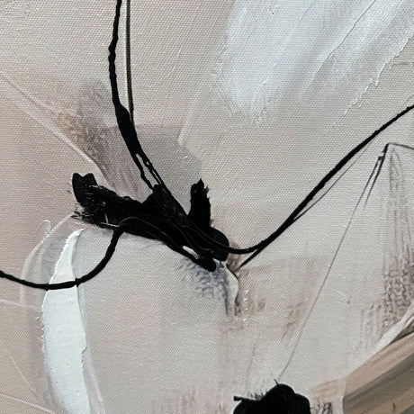 Håndlavet maleri med sort ramme - Delicate Harmony - Mixed media - Incado