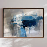 Håndlavet maleri med ramme - Midnight Currents - Mixed media