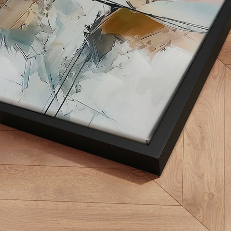 Håndlavet maleri med sort ramme - Waves of Amber II - Mixed media