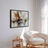 Håndlavet maleri med sort ramme - Waves of Amber II - Mixed media