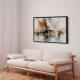 Håndlavet maleri med sort ramme - Waves of Amber II - Mixed media
