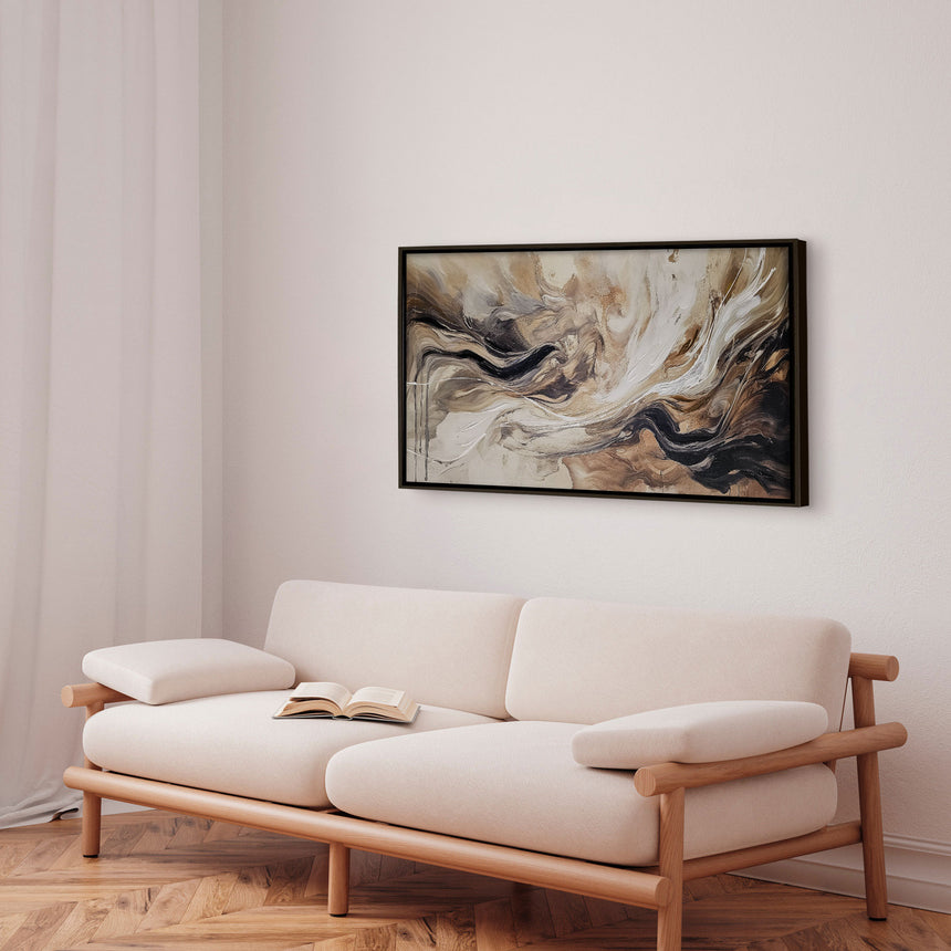 Håndlavet maleri med ramme - Brown Feeling - Mixed media