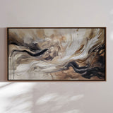 Håndlavet maleri med ramme - Brown Feeling - Mixed media