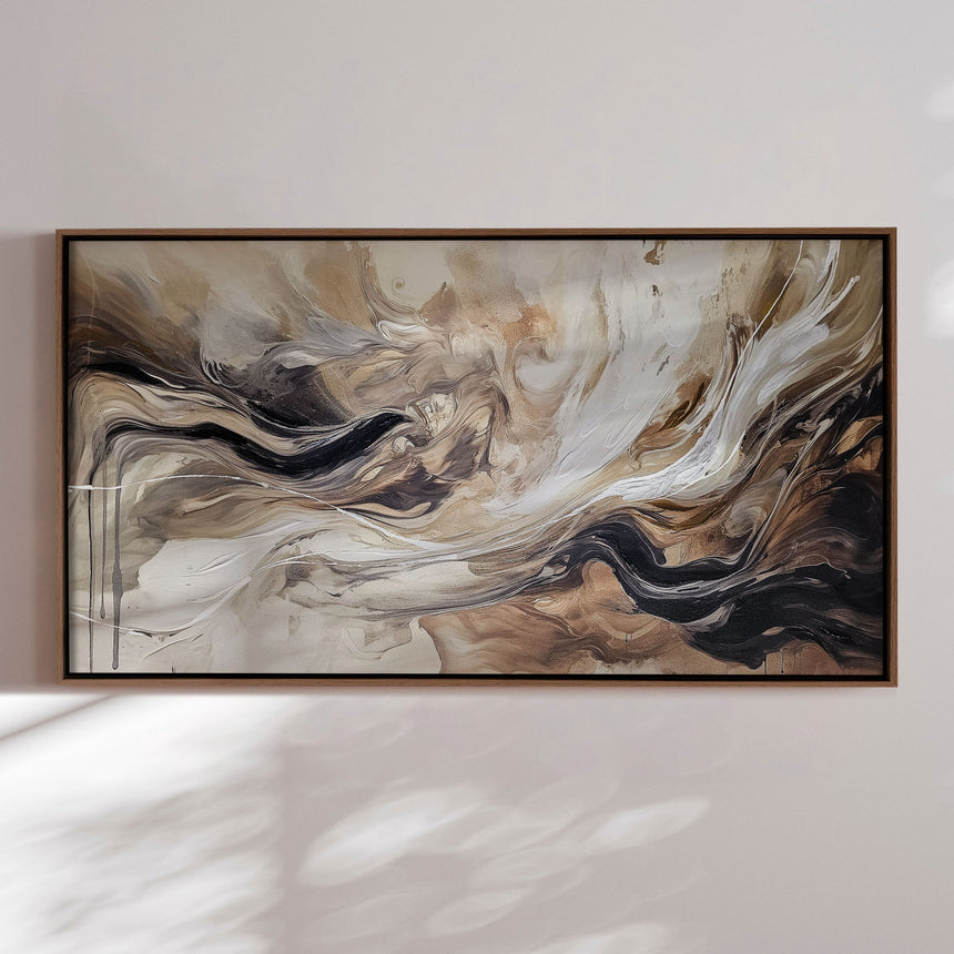 Håndlavet maleri med ramme - Brown Feeling - Mixed media