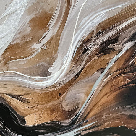 Håndlavet maleri med ramme - Brown Feeling - Mixed media