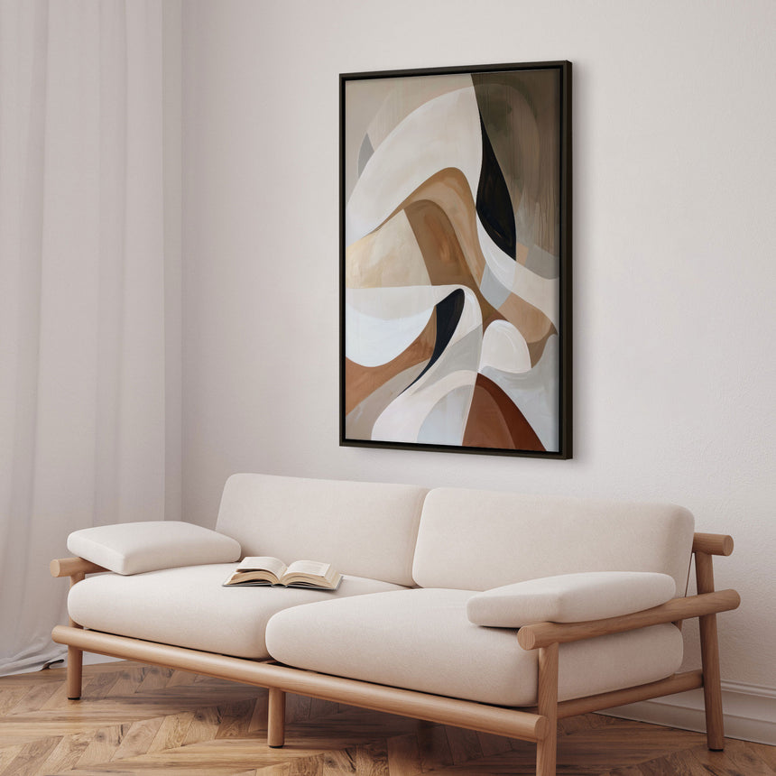 Håndlavet maleri med ramme - Mystic Motion - Mixed media