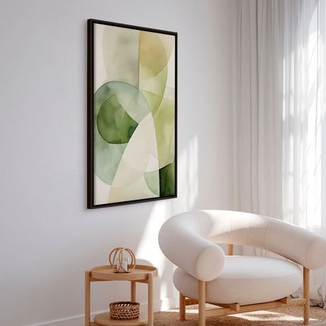 Håndlavet maleri med ramme - Emerald Balance - Mixed media - Incado