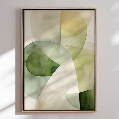 Håndlavet maleri med ramme - Emerald Balance - Mixed media
