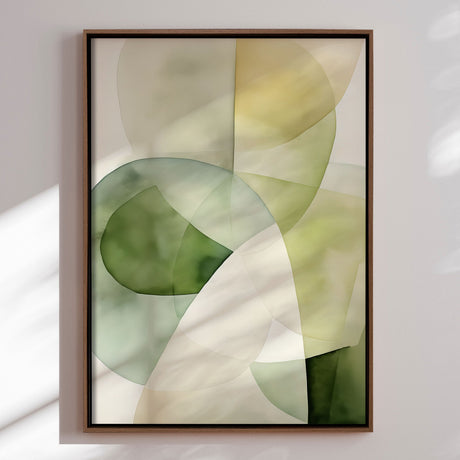 Håndlavet maleri med ramme - Emerald Balance - Mixed media