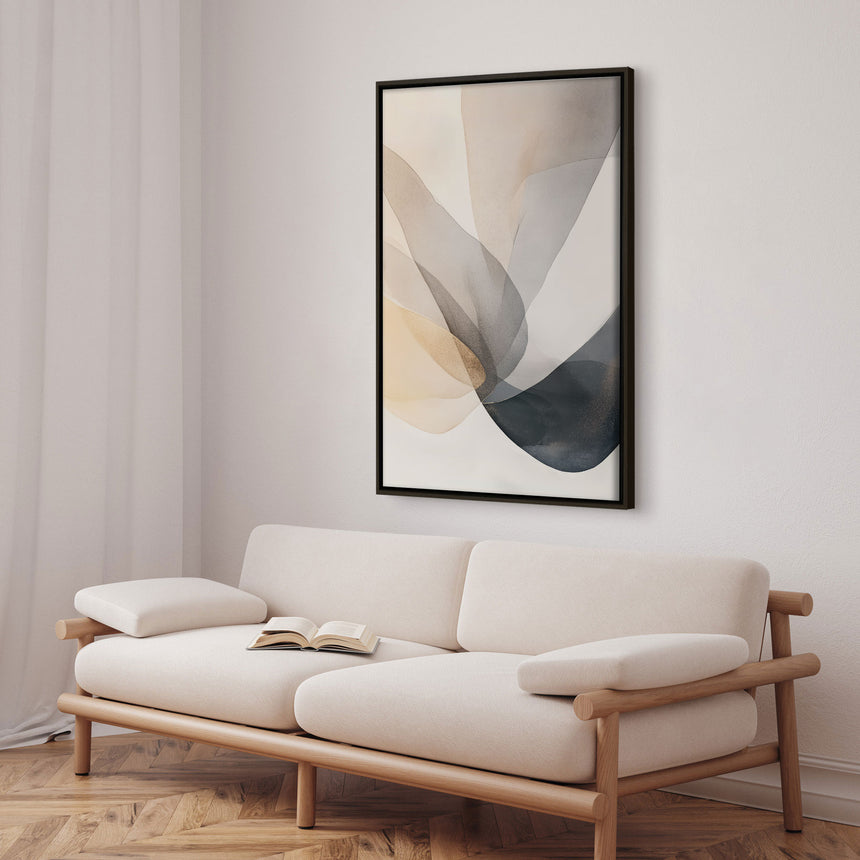 Håndlavet maleri med ramme - Veil of Silence - Mixed media