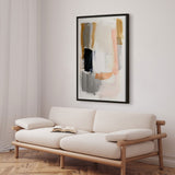 Håndlavet maleri med ramme - Soft Tension - Mixed media