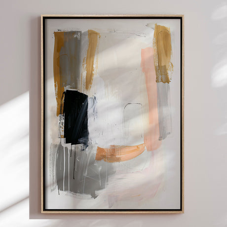 Håndlavet maleri med ramme - Soft Tension - Mixed media